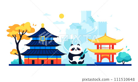 Tiantan Temple of Heaven - modern colored vector illustration 111510648