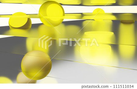 漂浮的玻璃球和玻璃環CG背景素材 漂浮的玻璃球和玻璃環CG背景素材 111511034