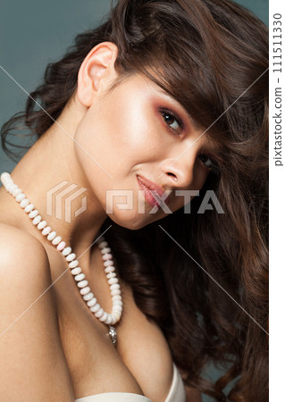 Nice jewelry model. Woman with bijou close up Nice jewelry model. Woman with bijou close up 111511330