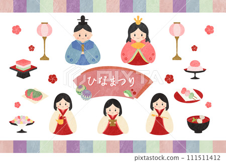 水彩風格 Hinamatsuri 插圖集 111511412