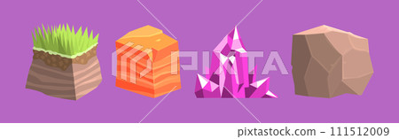 Rock and Solid Stone as Game Element Vector Set 111512009
