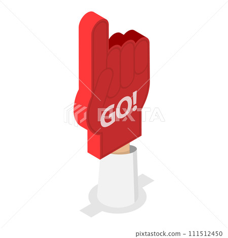 3D Isometric Flat Vector Set of Colorful Foam Hands. Item 4 3D Isometric Flat Vector Set of Colorful Foam Hands. Item 4 111512450