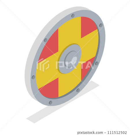 3D Isometric Flat Vector Set of Vikings Simbols. Item 7 111512502