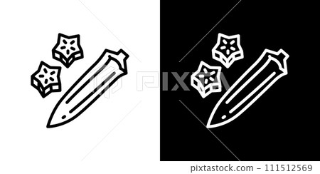 夏季蔬菜秋葵圖標 夏季蔬菜秋葵圖標 111512569
