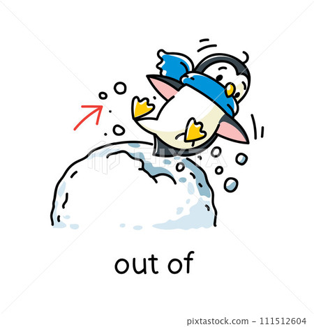 Prepositions. Penguin falls out of a snowball Prepositions. Penguin falls out of a snowball 111512604