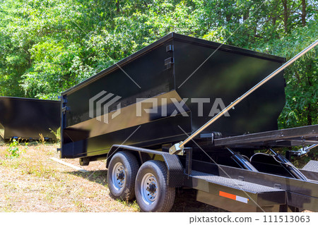 Construction site has metal container dumpster for storing repair junk waste Construction site has metal container dumpster for storing repair junk waste 111513063