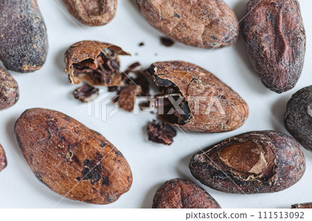 Closeup cocoa roasted beans. Shallow dof Closeup cocoa roasted beans. Shallow dof 111513092