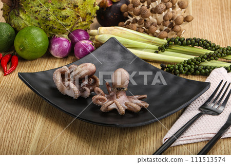 Delicous luxury seafood - boiled octopus Delicous luxury seafood - boiled octopus 111513574