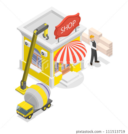 3D Isometric Flat Vector Illustration of Retail Business. Item 3 111513719