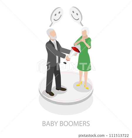 3D Isometric Flat Vector Illustration of Social Generations. Item 5 111513722