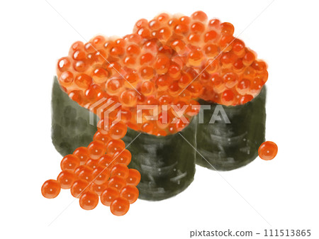 Watercolor sushi_Ikura 02_3 111513865