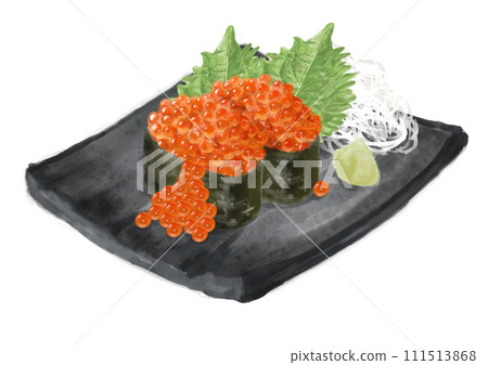 Watercolor sushi_Ikura 02_5 Watercolor sushi_Ikura 02_5 111513868