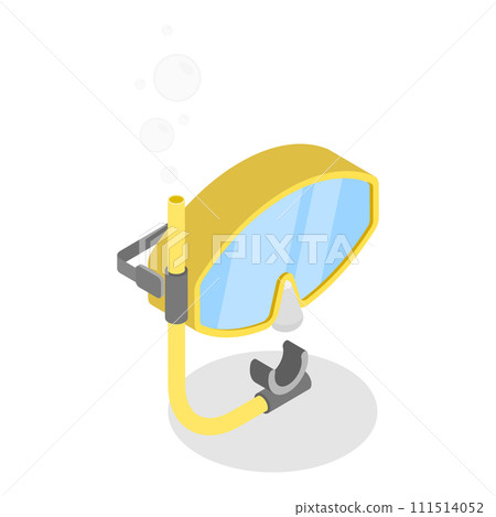 3D Isometric Flat Vector Set of Scuba Diving Equipment. Item 4 111514052