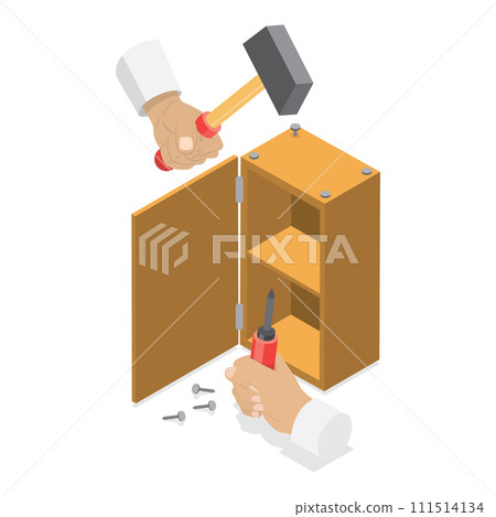 3D Isometric Flat Vector Illustration of Carpentry. Item 1 3D Isometric Flat Vector Illustration of Carpentry. Item 1 111514134