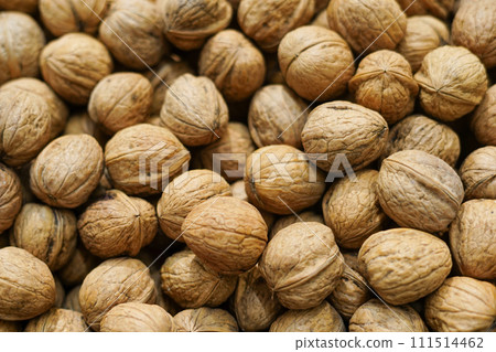 fresh nuts lie in boxes in the store, Walnut fresh nuts lie in boxes in the store, Walnut 111514462