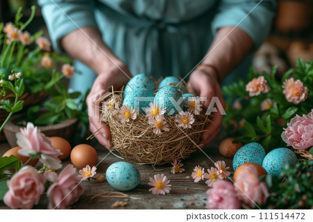 The Warmth of Easter, Carefully Held Eggs Invite a Celebration of Color and Creativity 111514472