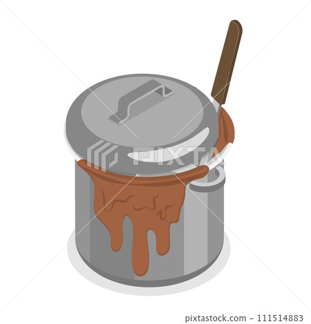 3D Isometric Flat Vector Set of Dirty Pots. Item 3 3D Isometric Flat Vector Set of Dirty Pots. Item 3 111514883