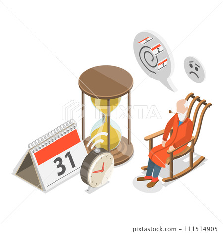 3D Isometric Flat Vector Illustration of Dementia. Item 3 3D Isometric Flat Vector Illustration of Dementia. Item 3 111514905