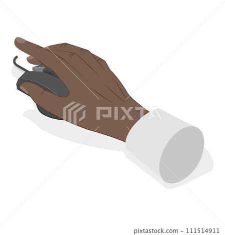 3D Isometric Flat Vector Set of Hand Gestures. Item 4 111514911