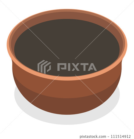 3D Isometric Flat Vector Set of Plants In Pots. Item 7 111514912