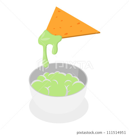 3D Isometric Flat Vector Set of Nachos. Item 4 3D Isometric Flat Vector Set of Nachos. Item 4 111514951