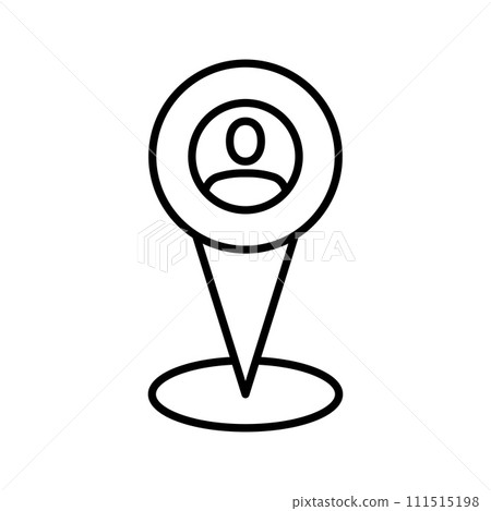 Map pointer with user icon. Person location. Pin with user location. Map pointer with user icon. Person location. Pin with user location. 111515198