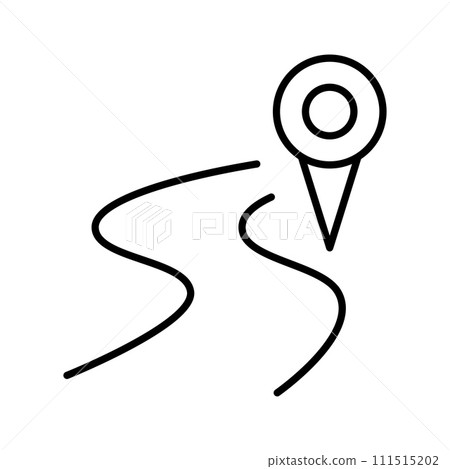 Road map relocation icon. Map marker pointer. GPS location symbol. Road map relocation icon. Map marker pointer. GPS location symbol. 111515202