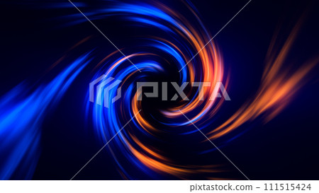 3d background abstract futuristic neon tunnel, moving forward inside infinite hole, warp, twist, magician, blue orange spectrum 111515424