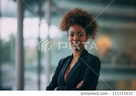 AI-generated content. Confident Young Businesswoman in Modern Corporate Environment 111515632