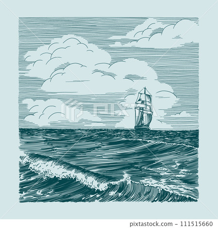 Sailing ship at sea. Sailing ship at sea. 111515660