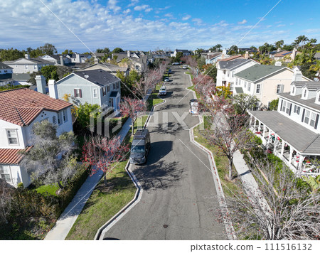 Aerial view of large-scale villa in wealthy residential of Carlsbad, South California 111516132