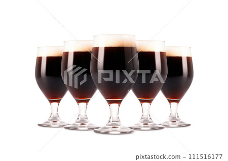 Set of Beer glasses on a white background. Mugs with drink like Ipa, Pale Ale, Pilsner, Porter or Stout Set of Beer glasses on a white background. Mugs with drink like Ipa, Pale Ale, Pilsner, Porter or Stout 111516177