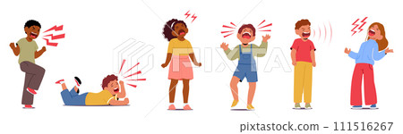 Toddlers Unleashes Piercing Screams, Thrashing Limbs, And Tears In The Midst Of A Tantrum, Expressing Frustration Toddlers Unleashes Piercing Screams, Thrashing Limbs, And Tears In The Midst Of A Tantrum, Expressing Frustration 111516267