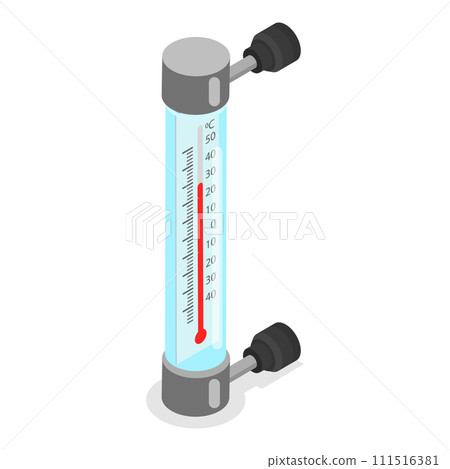 3D Isometric Flat Vector Set of Thermometers. Item 2 111516381