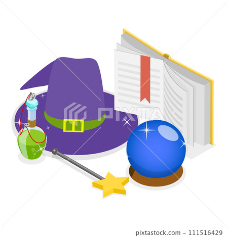 3D Isometric Flat Vector Illustration of Fortune Teller. Item 1 3D Isometric Flat Vector Illustration of Fortune Teller. Item 1 111516429