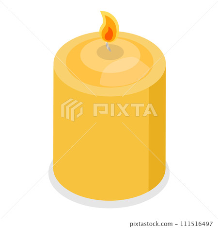 3D Isometric Flat Vector Set of Wax Candles. Item 4 111516497