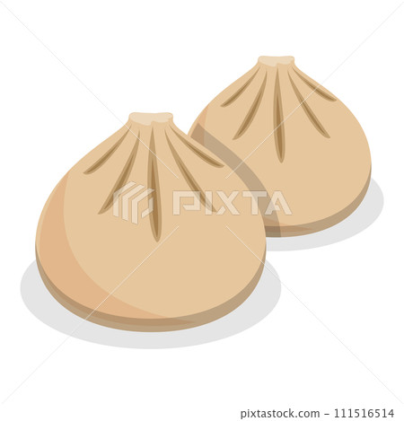 3D Isometric Flat Vector Set of Dumplings. Item 4 3D Isometric Flat Vector Set of Dumplings. Item 4 111516514