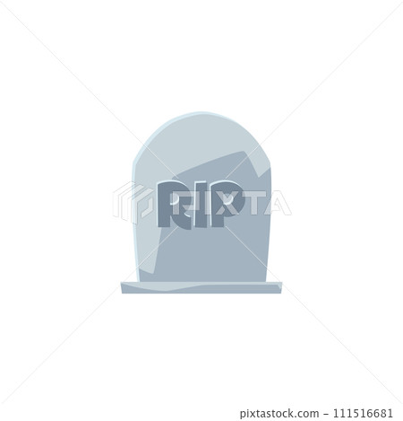 Cemetery headstone of monument to deceased, flat vector illustration isolated. Cemetery headstone of monument to deceased, flat vector illustration isolated. 111516681