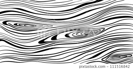 Wood texture. Clack wooden plank, cutting board, floor or table surface. Striped fiber textured background. Retro tree surface pattern in coloring style 111516842