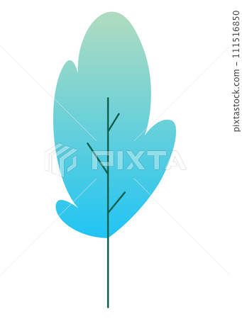 Flat minimal leaf of bush, shrub, tree, wild plant icon. Cartoon park or garden, spring landscape element. Environmental colorful isolated vegetation 111516850