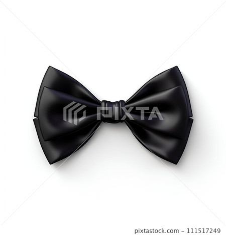 Elegant Black Bow Tie Isolated on White Background. Generative ai 111517249