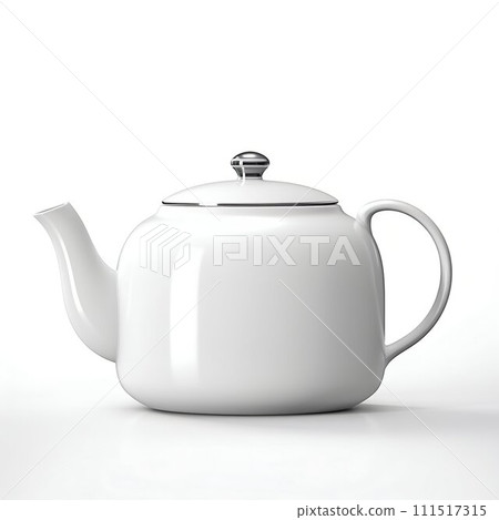 Modern Ceramic Teapot Isolated on White Background. Generative ai 111517315