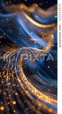 Glimmering Golden Swirl Against a Starry Night. Generative ai 111517371