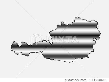 Abstract map Austria, parallel grey lines Abstract map Austria, parallel grey lines 111518608