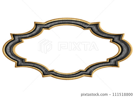 vintage combined two-tone figured metal frame isolated on white background vintage combined two-tone figured metal frame isolated on white background 111518800