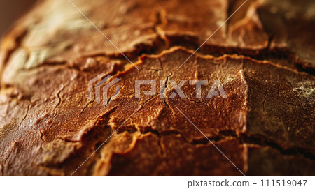 Crispy Crust: Macro Bread Texture. Generative AI 111519047
