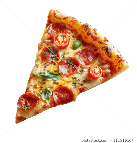 slice of Neapolitan pizza based on mozzarella, cheese, buffalo mozzarella, tomato sauce, basil. slice of Neapolitan pizza based on mozzarella, cheese, buffalo mozzarella, tomato sauce, basil. 111519104