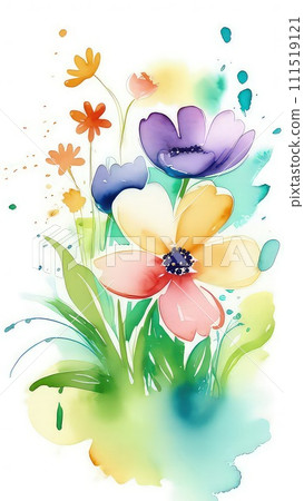 Beautiful celebration spring flowers on pastel background. Concept Birthday, Mothers Day, Womens Day, March 8. Spring easter flower background. Spring, easter greeting card design layout. Copy space. 111519121
