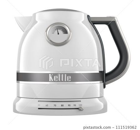Stainless electric tea kettle, retro design. 3D rendering 111519362