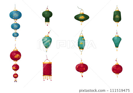 Chinese lanterns of different shapes set 111519475